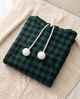 Lunete | Women's Plaid Pet Carrier Hoodie with Front Pouch - Green