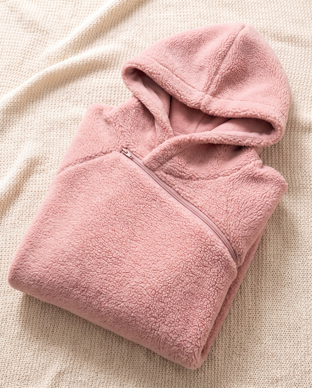 Fleurine | Women's Lamb Velvet Pet Carrier Hoodie with Zip Pouch - Pink