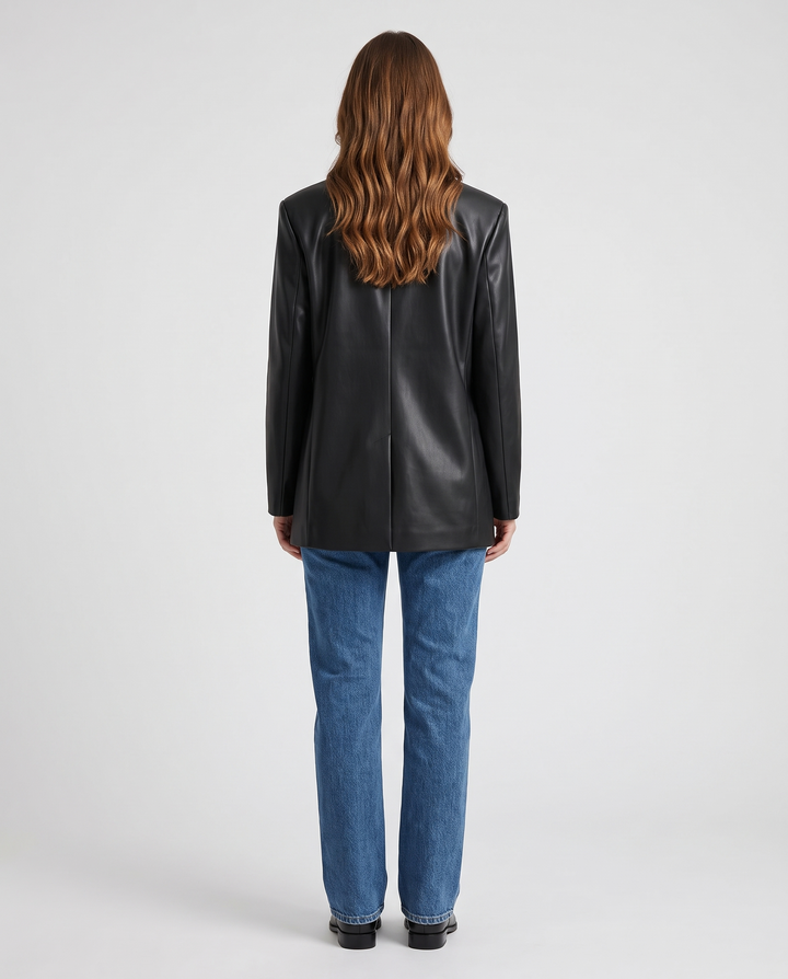 Enid | Women’s Blazer with Notched Lapel and Front Fastening - back view