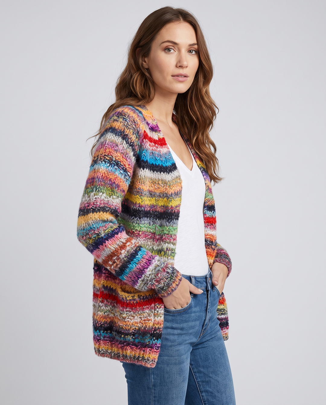 Primrose | Women's Button-Front Oversized Cardigan for Everyday Wear - three-quarter view