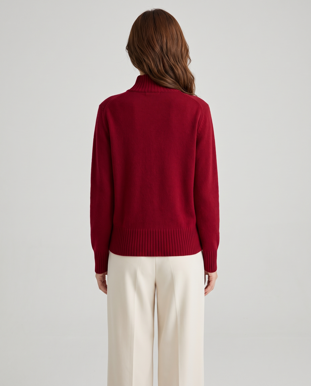 Lisbeth | Women's Turtleneck Oversized Cardigan for Everyday Wear - back view
