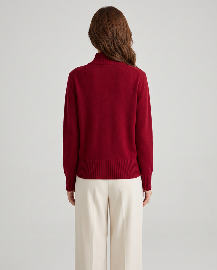 Lisbeth | Women's Turtleneck Oversized Cardigan for Everyday Wear - back view
