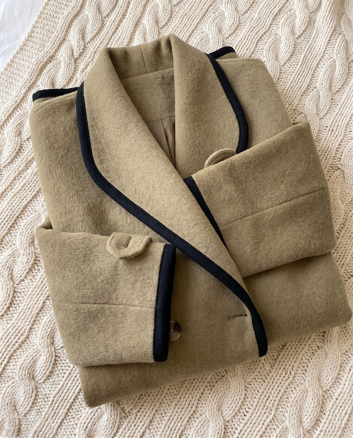Frederique | Women's Oversized Wool Blazer - Khaki