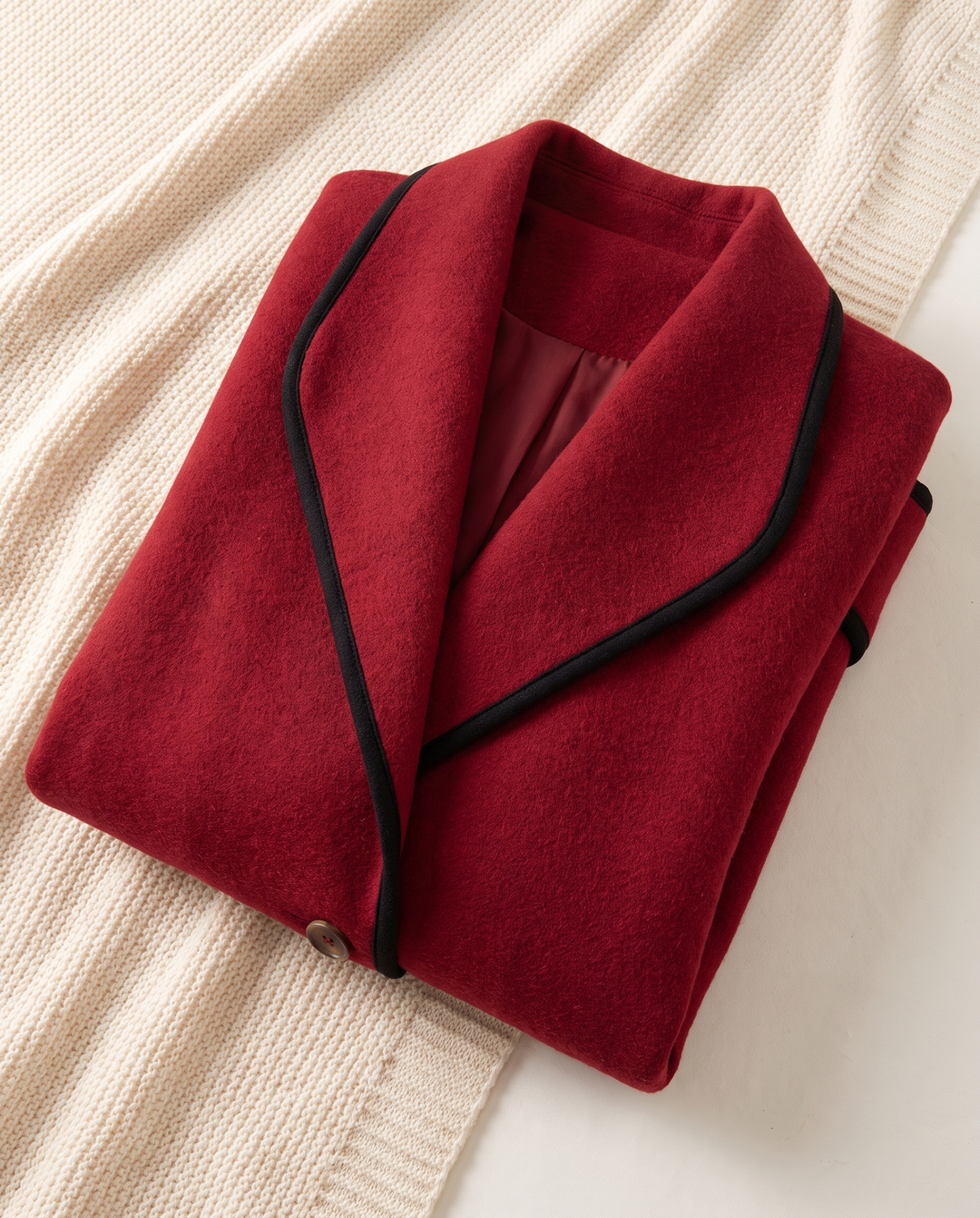 Frederique | Women's Oversized Wool Blazer - Red