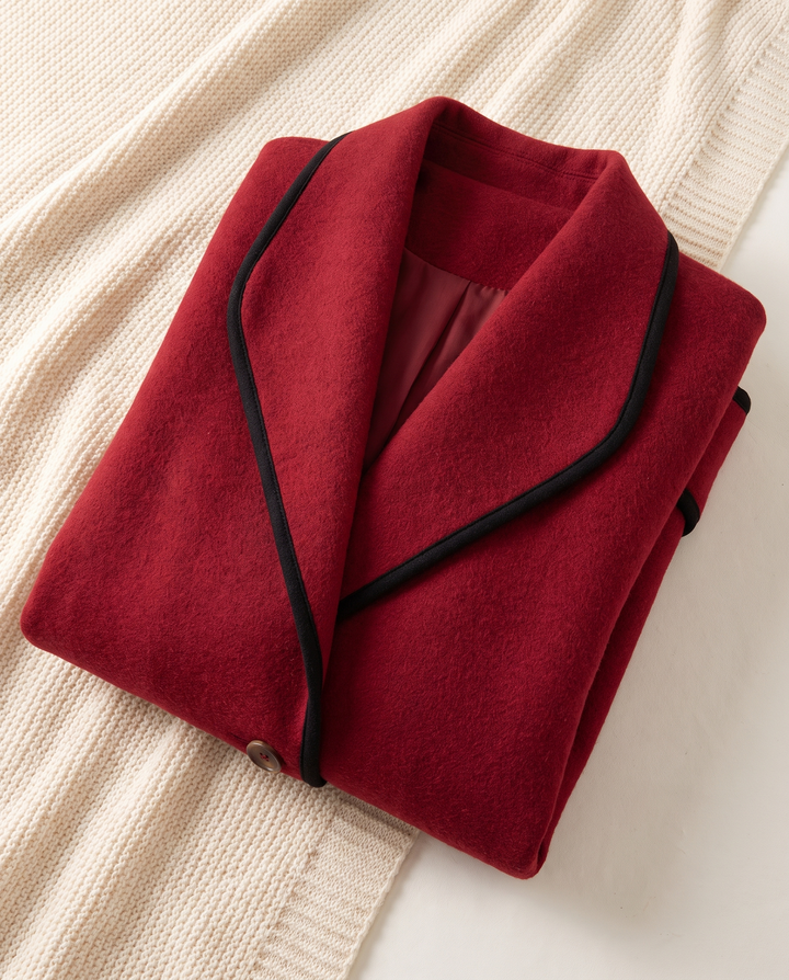 Frederique | Women's Oversized Wool Blazer - Red