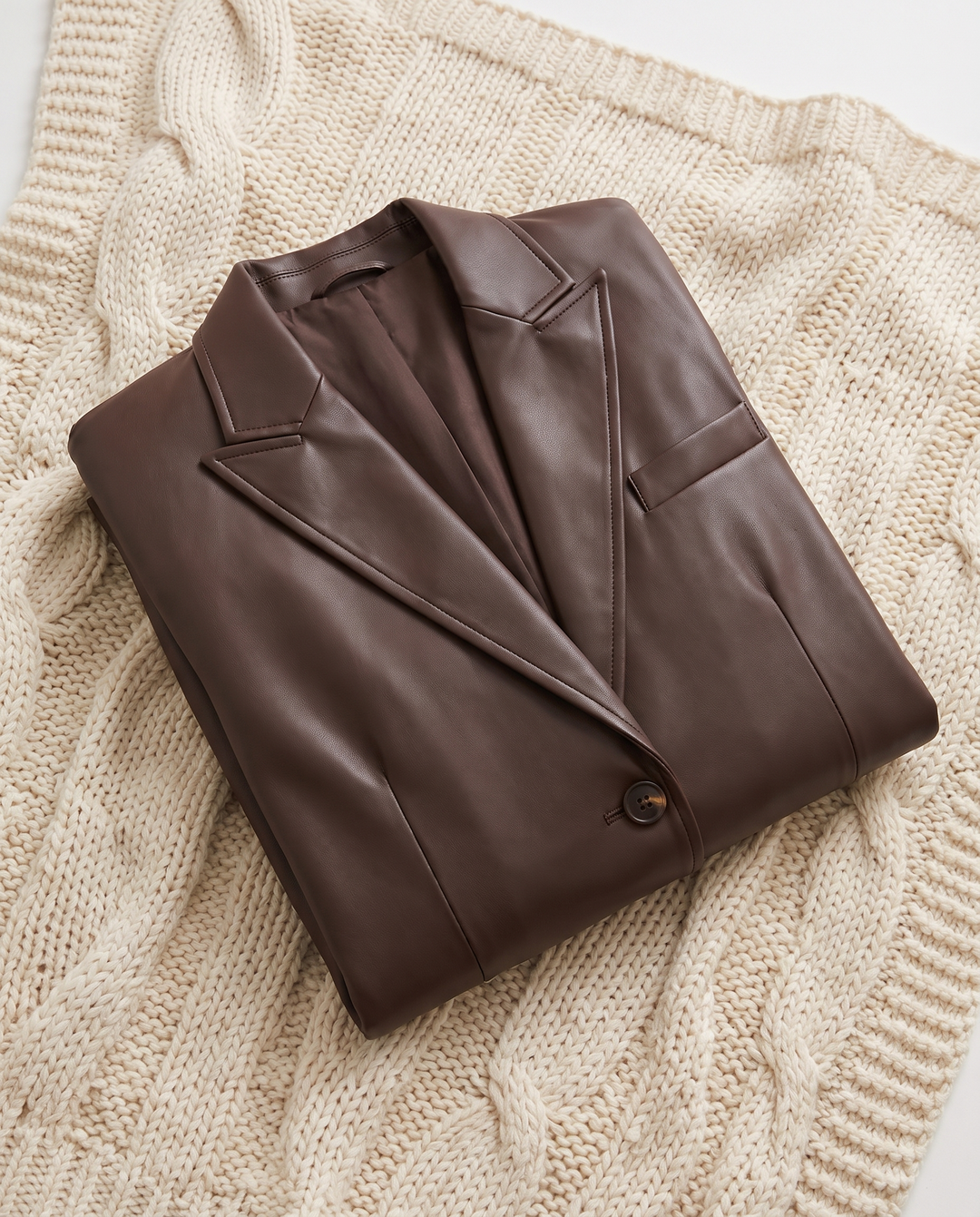 Enid | Women’s Blazer with Notched Lapel and Front Fastening - Brown