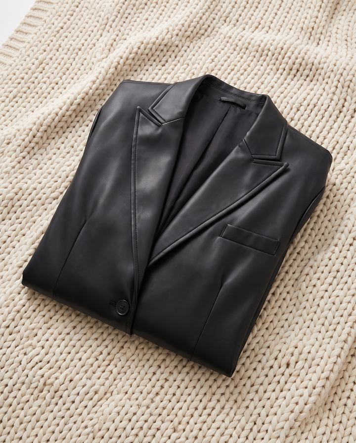 Enid | Women’s Blazer with Notched Lapel and Front Fastening - Black