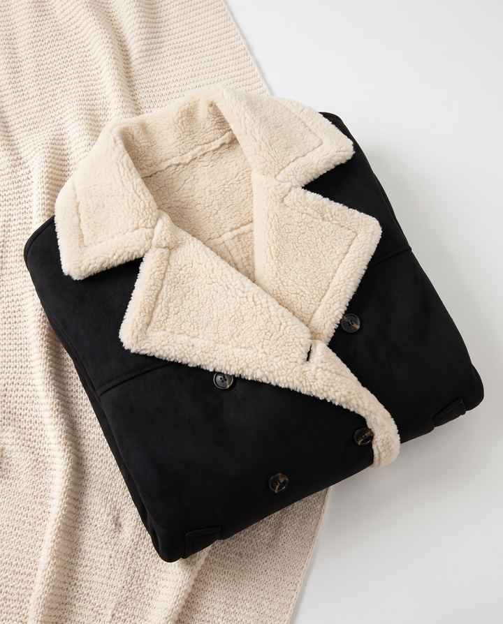 Georgiana | Women's Button-Front Jacket for Layering - Black