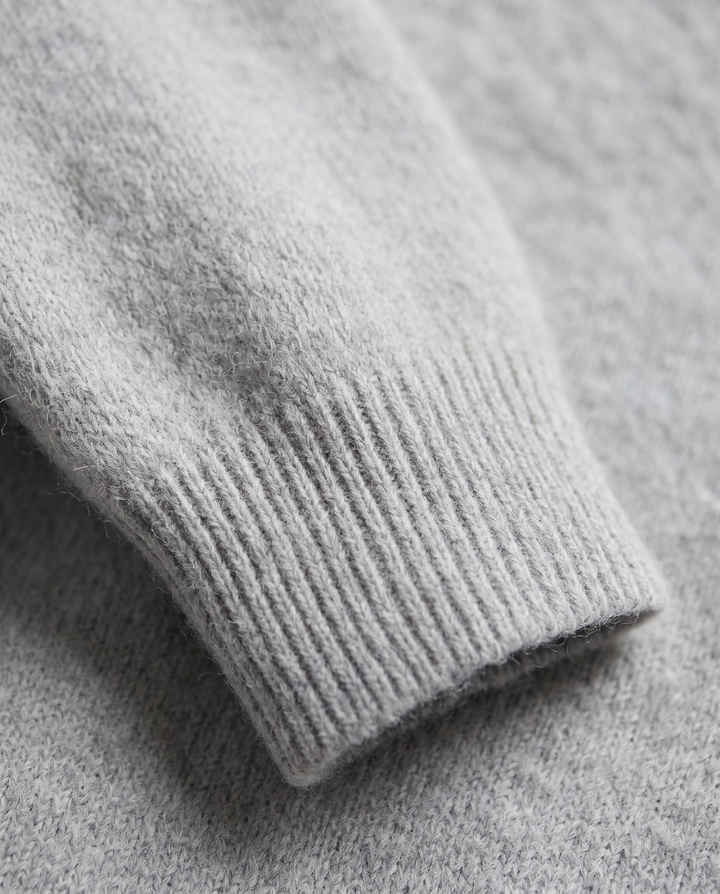 Emerald | Women’s Knitted Sweater with Round Neckline and Dropped Shoulders - fabric detail