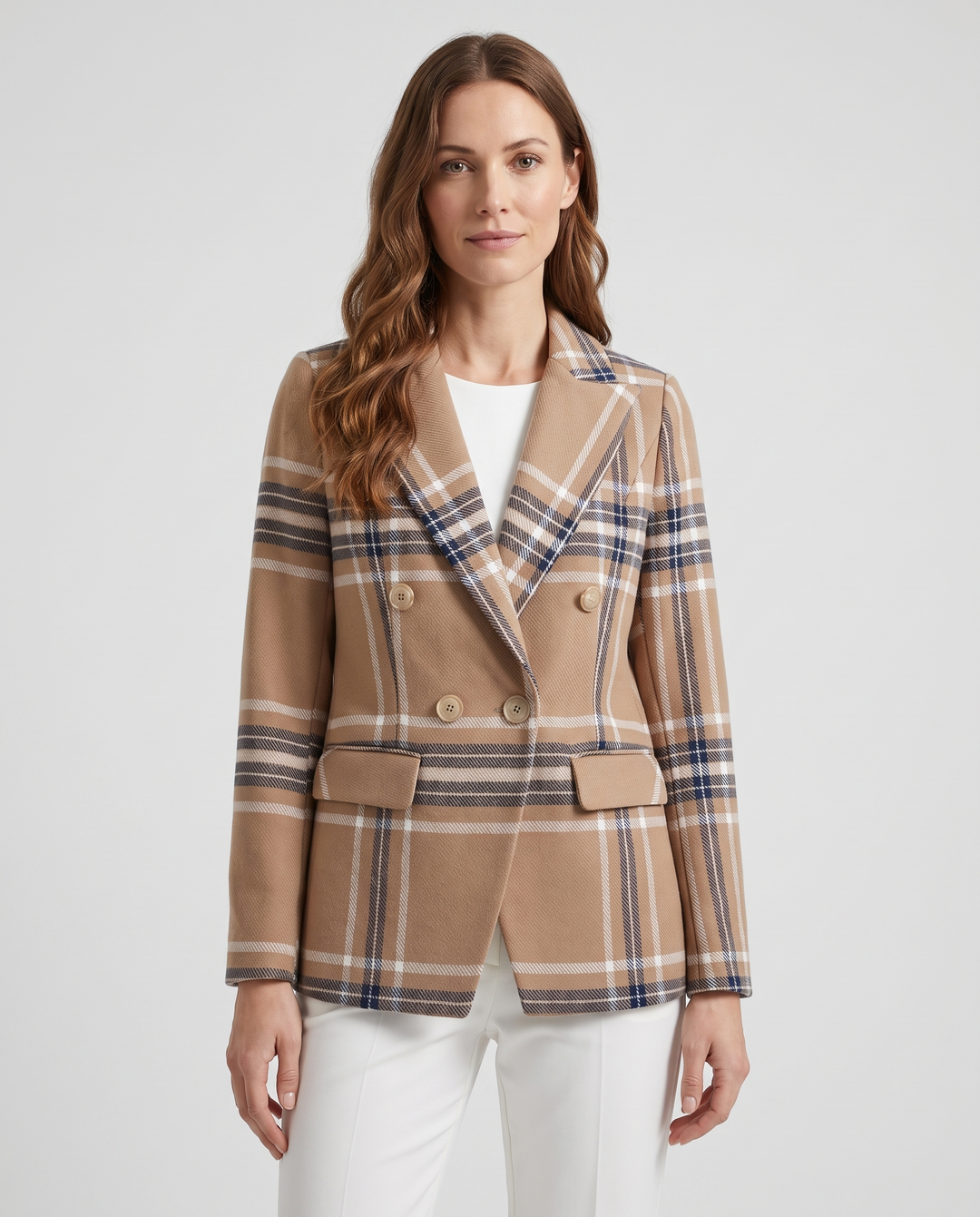 Erlinda | Women’s Blazer with Lapels and Textured Surface - front view