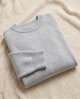 Emerald | Women’s Knitted Sweater with Round Neckline and Dropped Shoulders - Gray