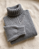 Edeline | Women’s Turtleneck Jumper with Ribbed Knit and Long Sleeves - Grey