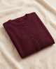 Ernesta | Women’s Knitted Cardigan with Round Neckline and Button-Front Design - Burgundy