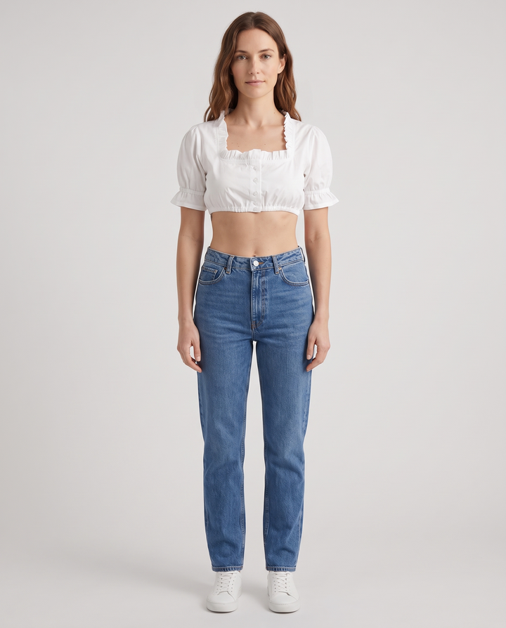 Leonore | Women's Dirndl Blouse with Ruffled Collar