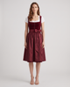Traudl | Women's Velvet Bodice Dirndl Dress in Maroon
