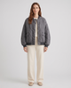 Dinah | Women’s Bomber Jacket with Snap Closure and Quilted Surface