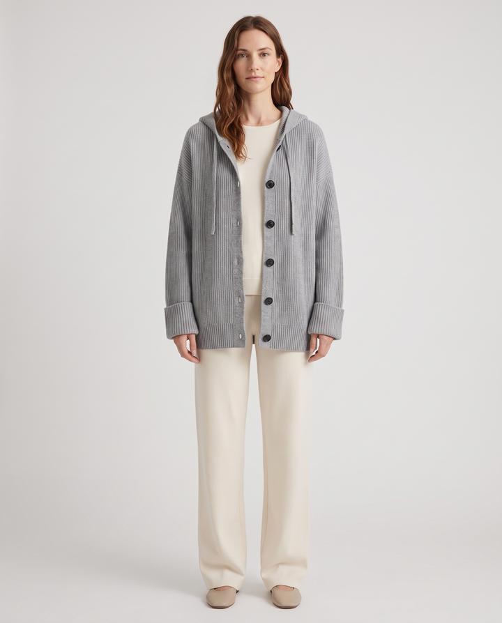 Emberlyn | Women's Hooded Button-Front Cardigan for Cold Weather