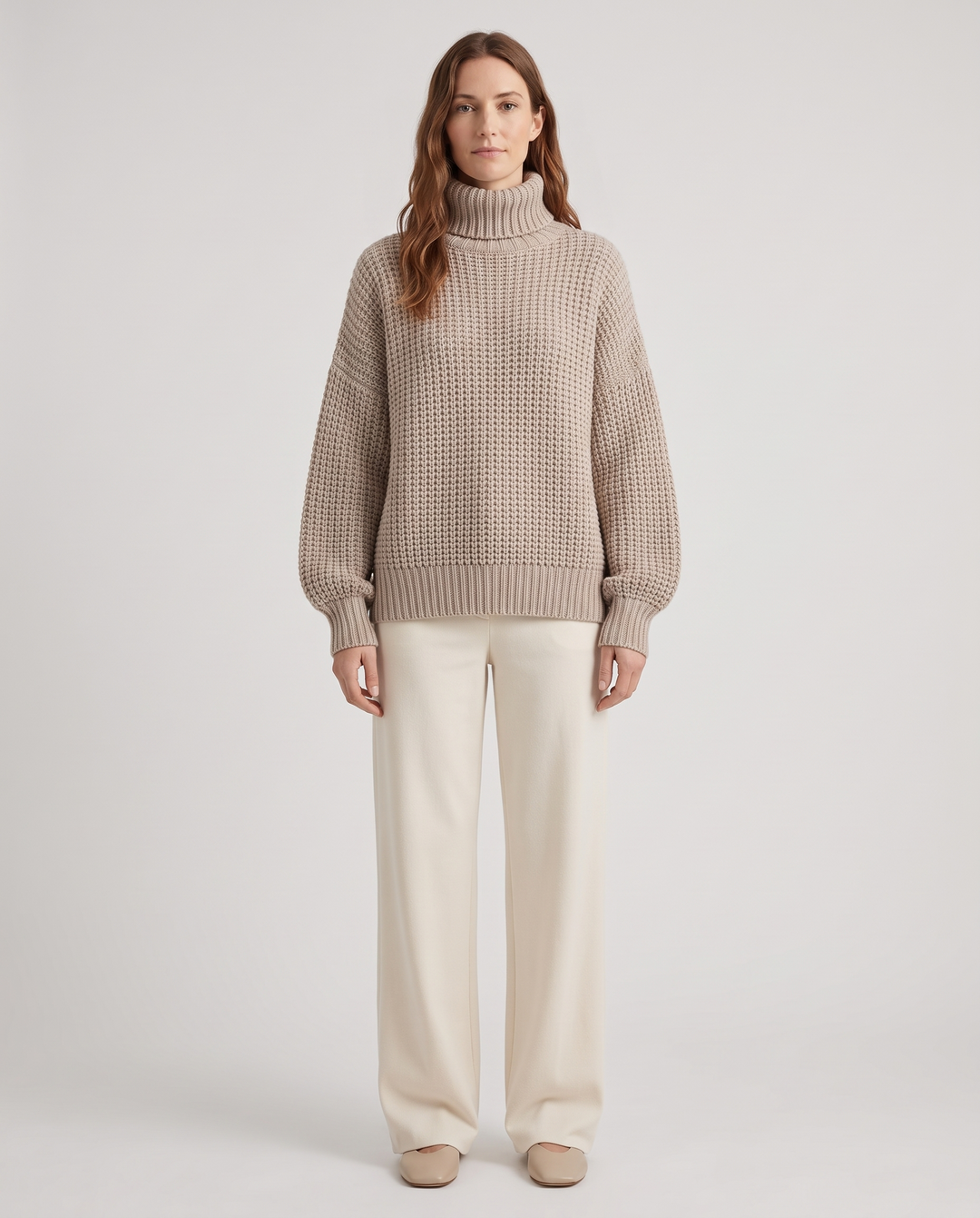 Edna | Women’s Textured Turtleneck Jumper with Long Sleeves