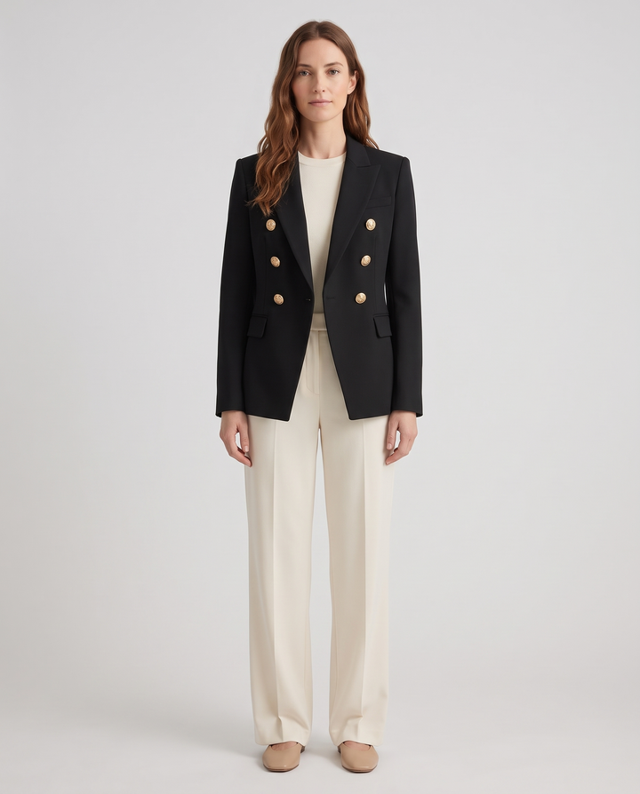Rebecca | Double-Breasted Blazer with Gold-Tone Buttons for Women