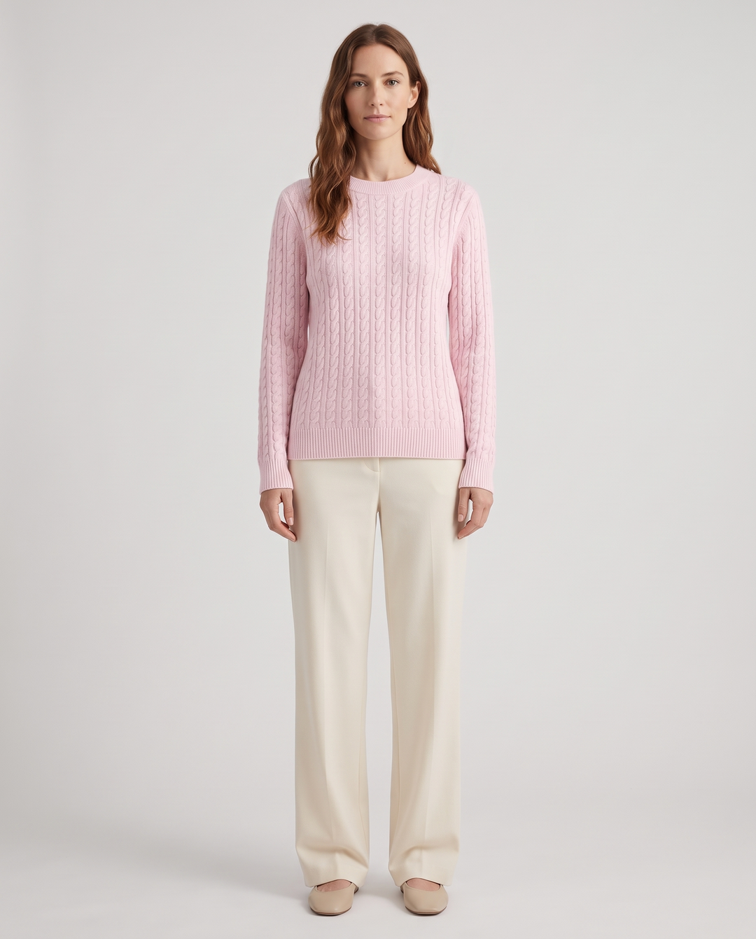 Lisandra | Women's Cable Knit Sweater with Crew Neck