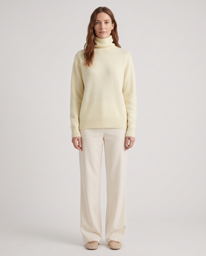 Avelien | Women's Fluffy Knit Roll Neck Jumper