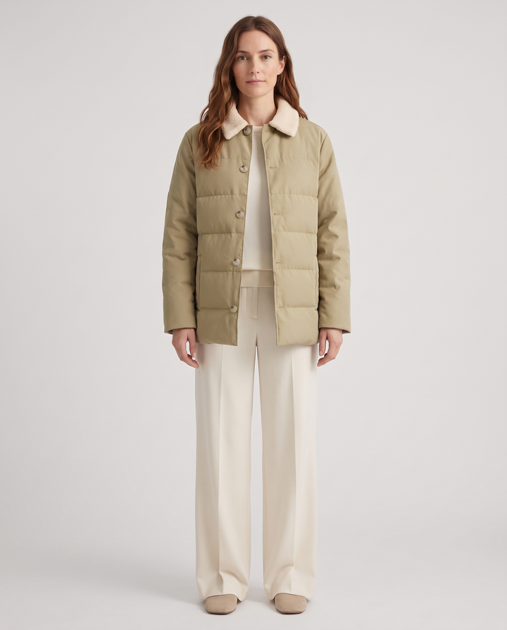 Leonora | Women's Oversized Puffer Jacket with a Shearling Collar
