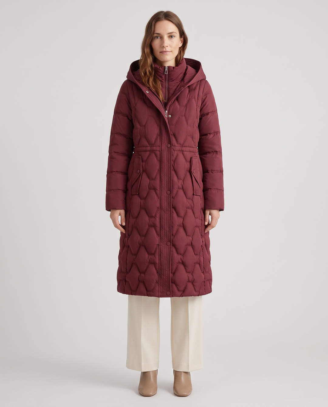 Orsolya | Women's Hooded Longline Quilted Puffer Coat