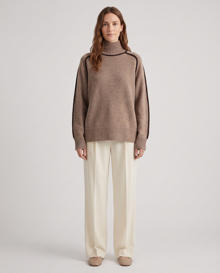 Genevieve | Women's Turtleneck Oversized Roll-Neck Jumper for Fall and Winter