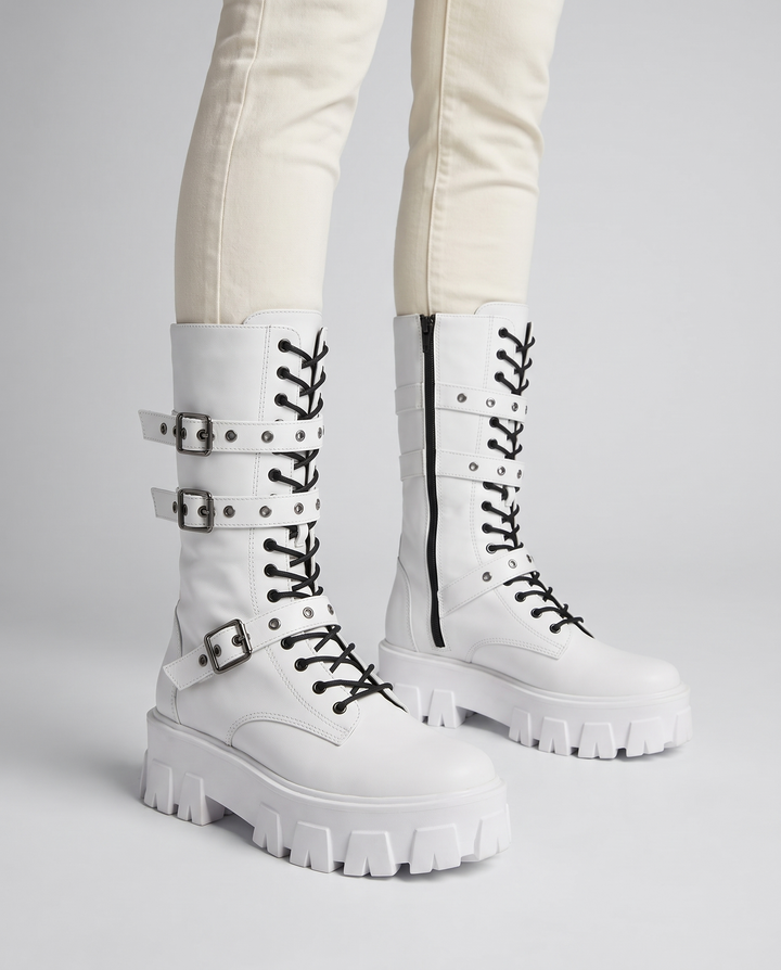 Agnete | Women's Lace-Up Platform Ankle Boots