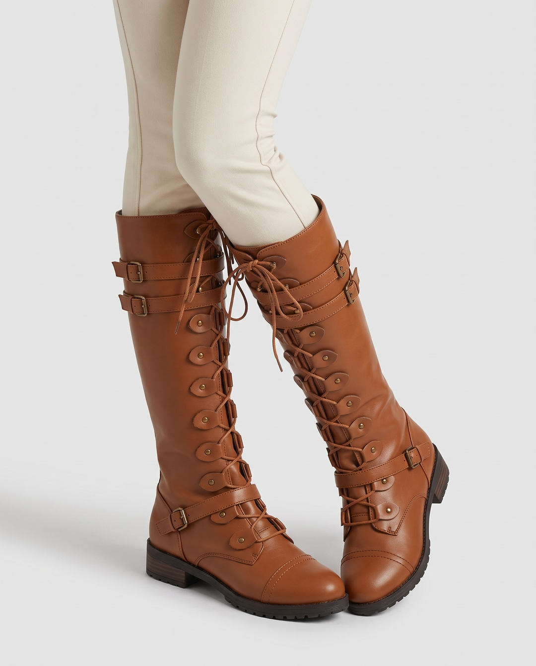 Huguette | Women's Knee High Lace-Up Boots