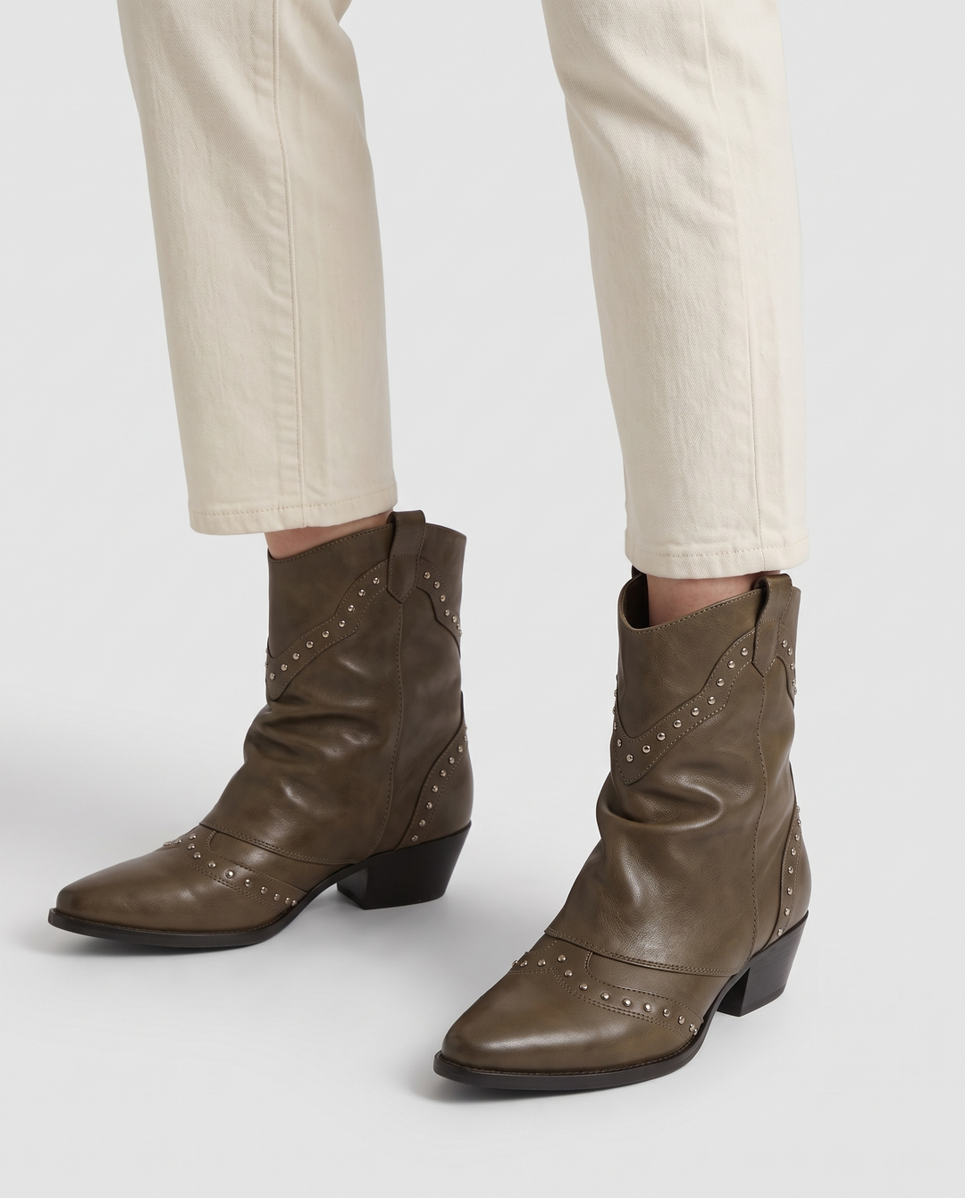 Angelica | Women's Studded Western Ankle Boots