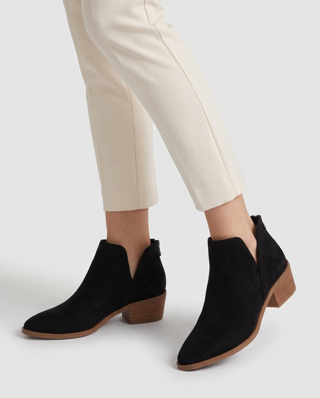 Casimira | Women's Slip-On Pointed Toe Ankle Boots with Block Heel