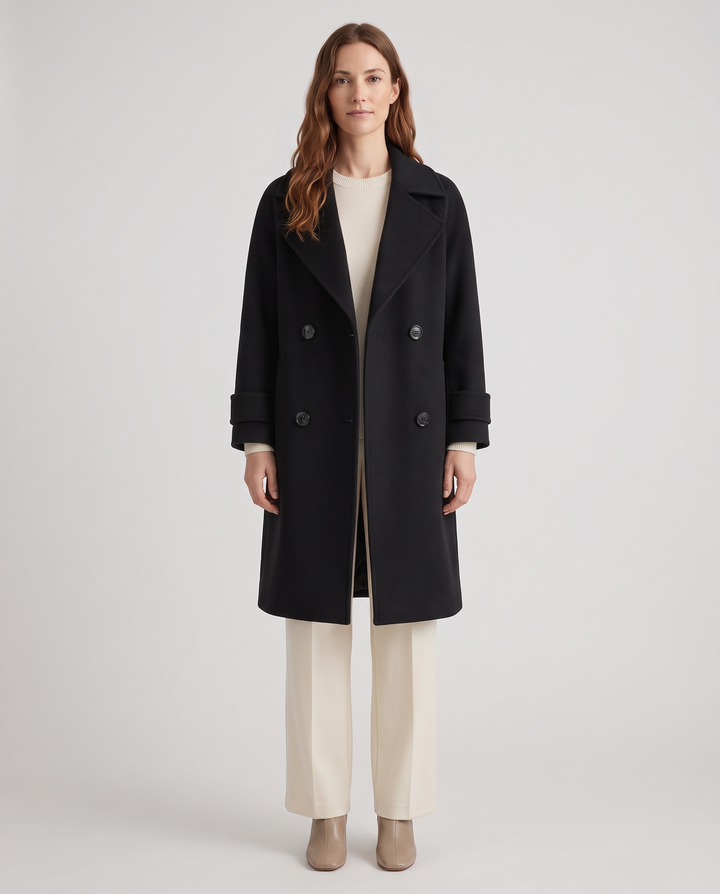 Adelheide | Women's Double-Breasted Cashmere-Blend Slim Coat