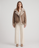 Margriet | Women's Suede Lambswool Lapel Jacket