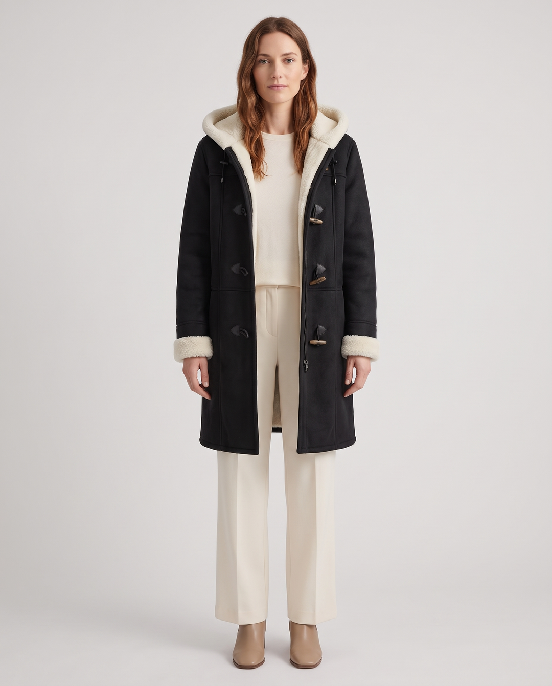 Josefien | Women's Hooded Button-Front Winter Coat with Pockets