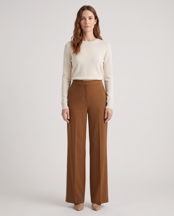 Adelina | Women's High-Waist Straight-Leg Trousers