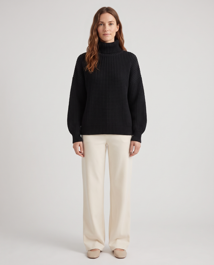 Delfina | Women's Wool-Blend Turtleneck Sweater