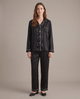Marijke | Women's Silk-Touch Bold-Stripe Long Sleeve Lounge Set