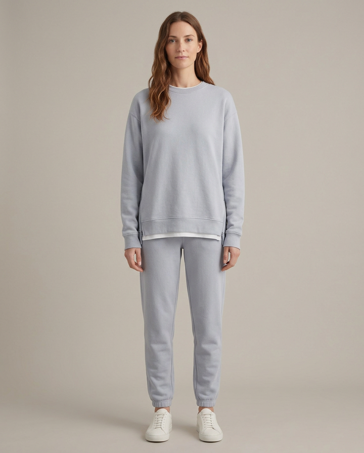 Harriette | Women's Refined Two-Piece Slit Sweatshirt & Pants Set