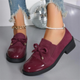 Amalie Patent Toe-Cap Loafers with Bow Detail - image 1