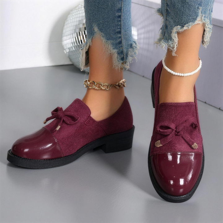 Amalie Patent Toe-Cap Loafers with Bow Detail - image 3
