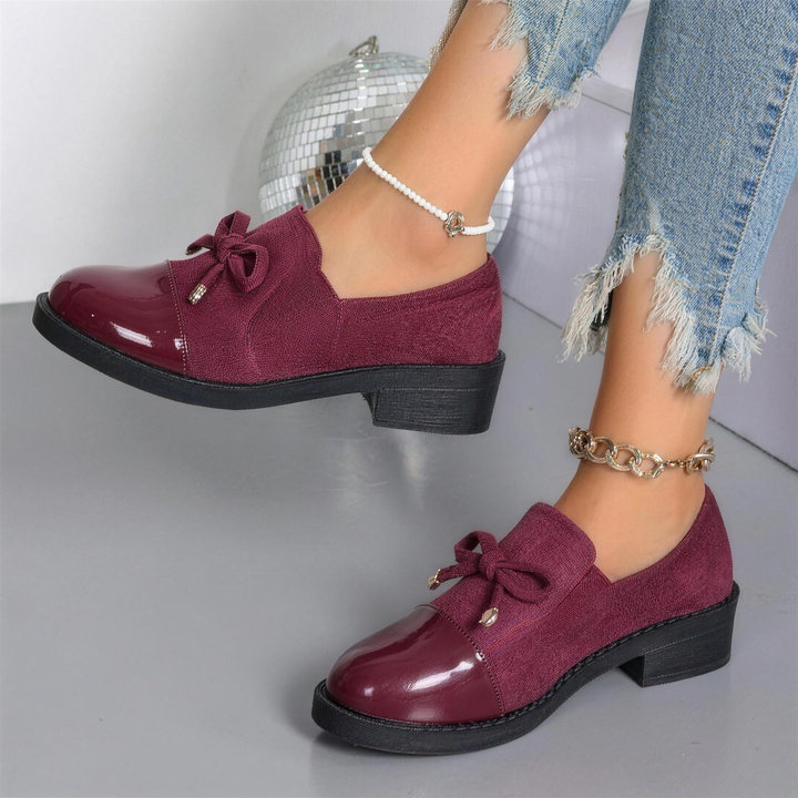 Amalie Patent Toe-Cap Loafers with Bow Detail - image 4