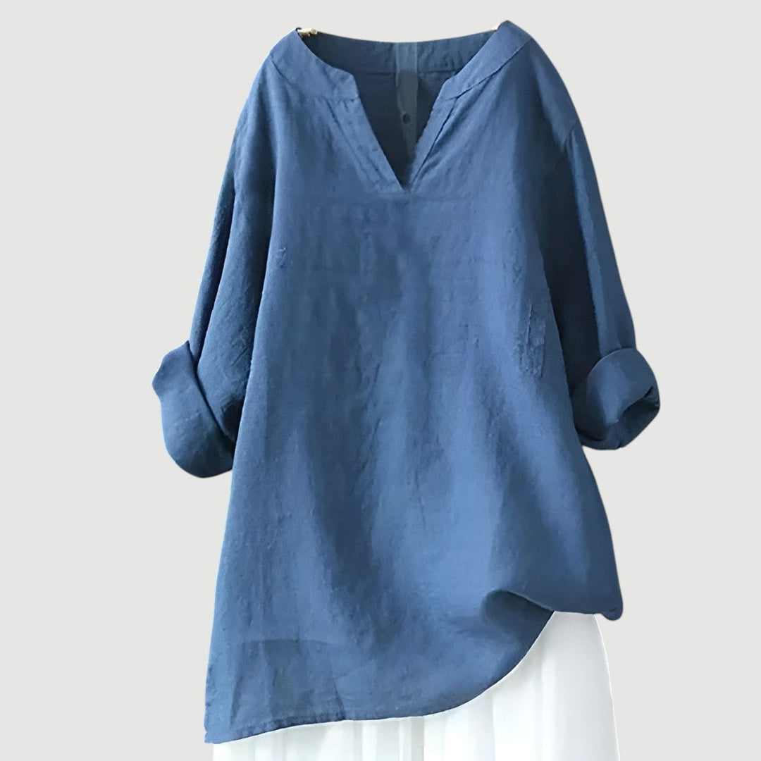Damen Luftige Leichte Bluse – Lockere Langarm-Bluse für jeden Tag