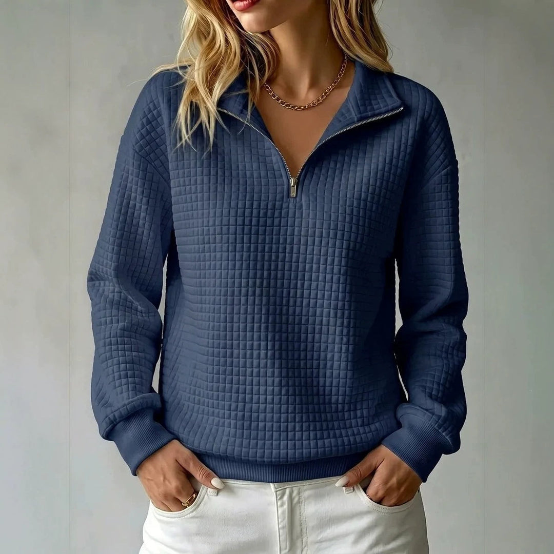 Vesna | Women's Waffle Knit Half-Zip Sweater