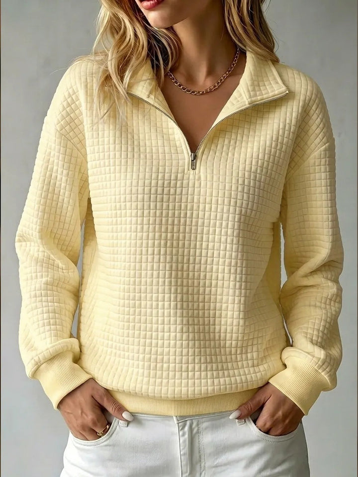 Vesna | Women's Waffle Knit Half-Zip Sweater