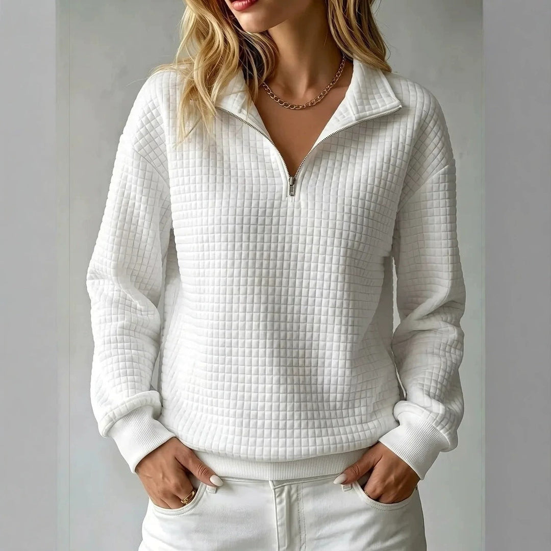 Vesna | Women's Waffle Knit Half-Zip Sweater