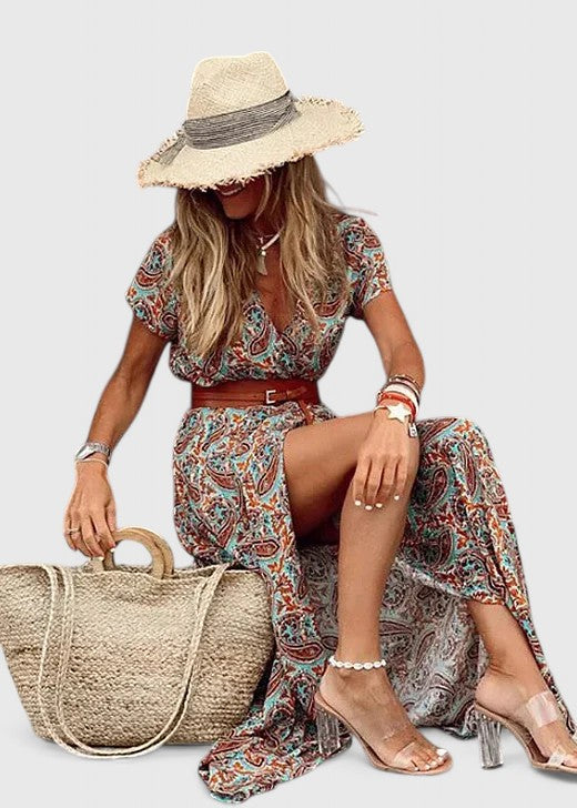 Women's Gathered-Waist Maxi Dress for Summer — view 3