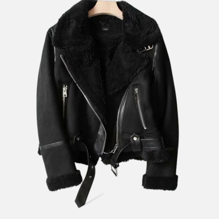 Margriet | Women's Suede Lambswool Lapel Jacket