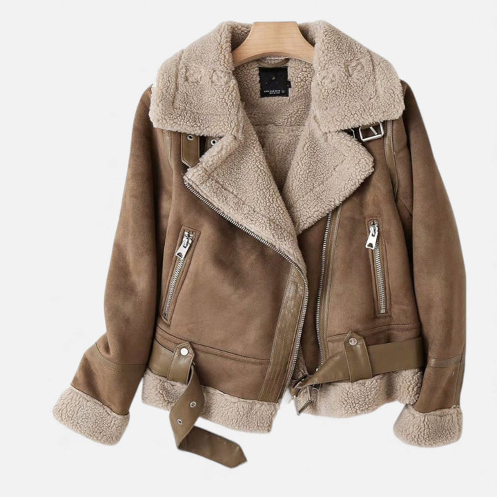 Margriet | Women's Suede Lambswool Lapel Jacket