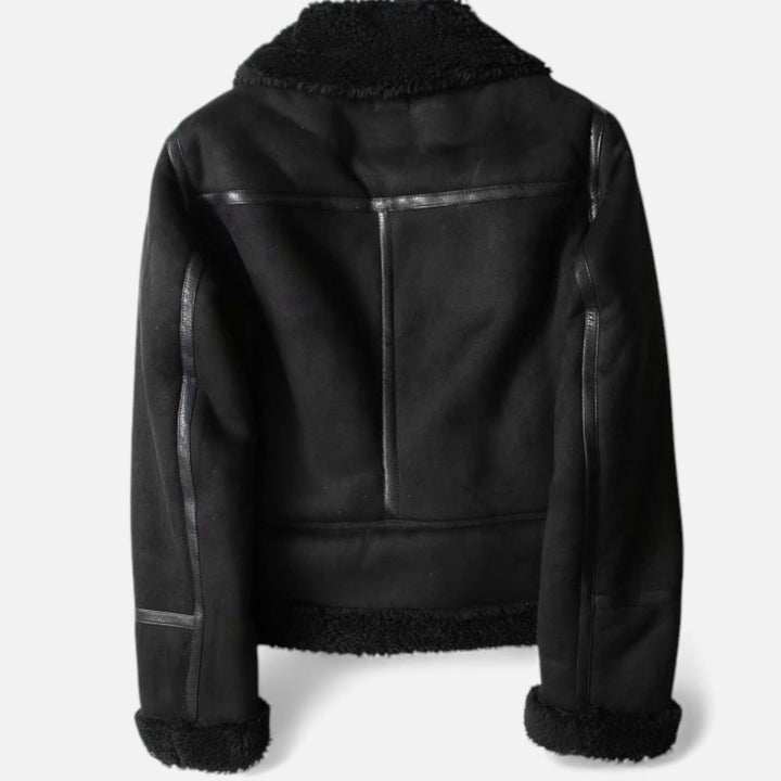 Margriet | Women's Suede Lambswool Lapel Jacket